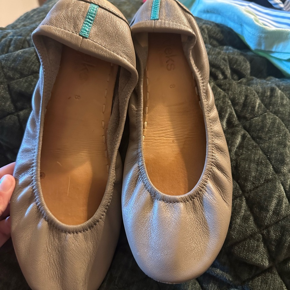 Tieks Leather Ballet Flats with Teal Accent